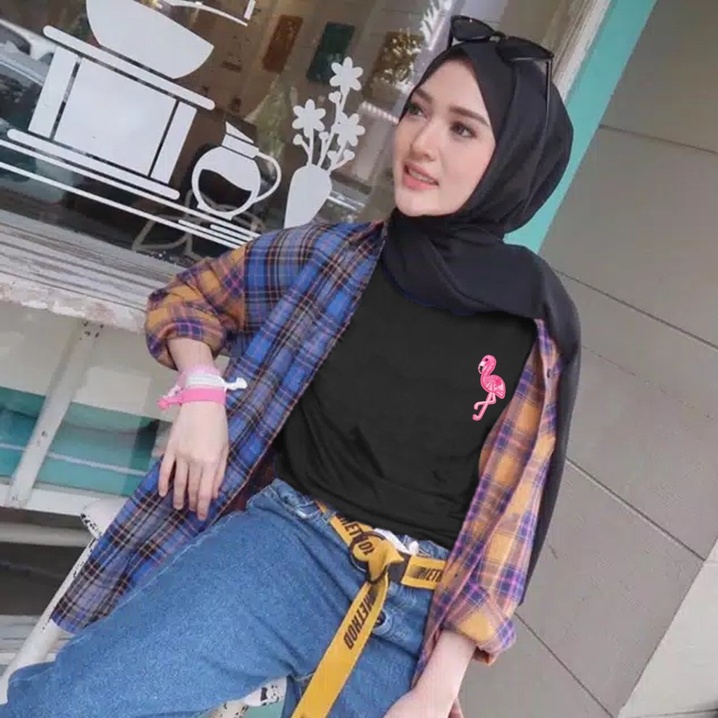 BIG FALMINGO / TERMURAH BAJU KAOS KATUN WANITA LENGAN PENDEK / TUMBLR TEE