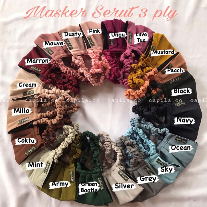 masker kain merk capila 3 lapis / masker hijab 3 lapis / masker 3 lapis capila.co / masker murah