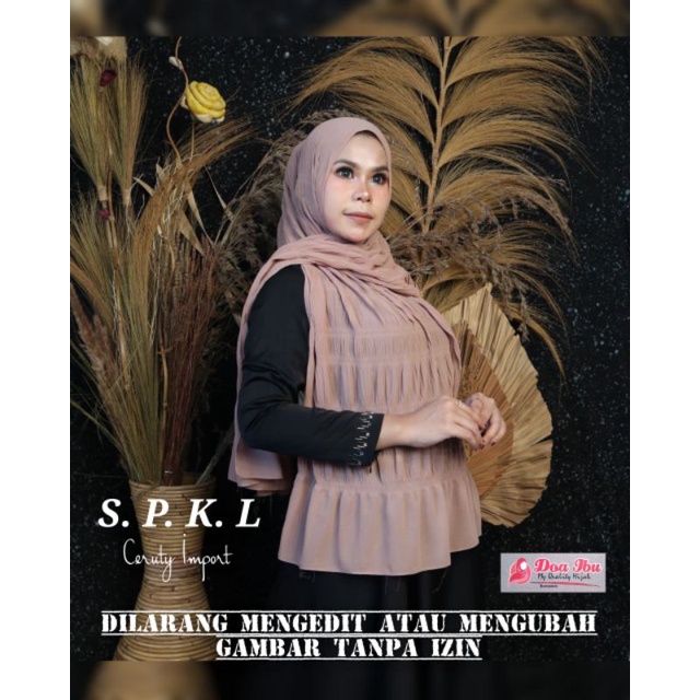 DOI || PASMINA PLISKET CERUTI PREMIUM NON PET ORIGINAL DOA IBU