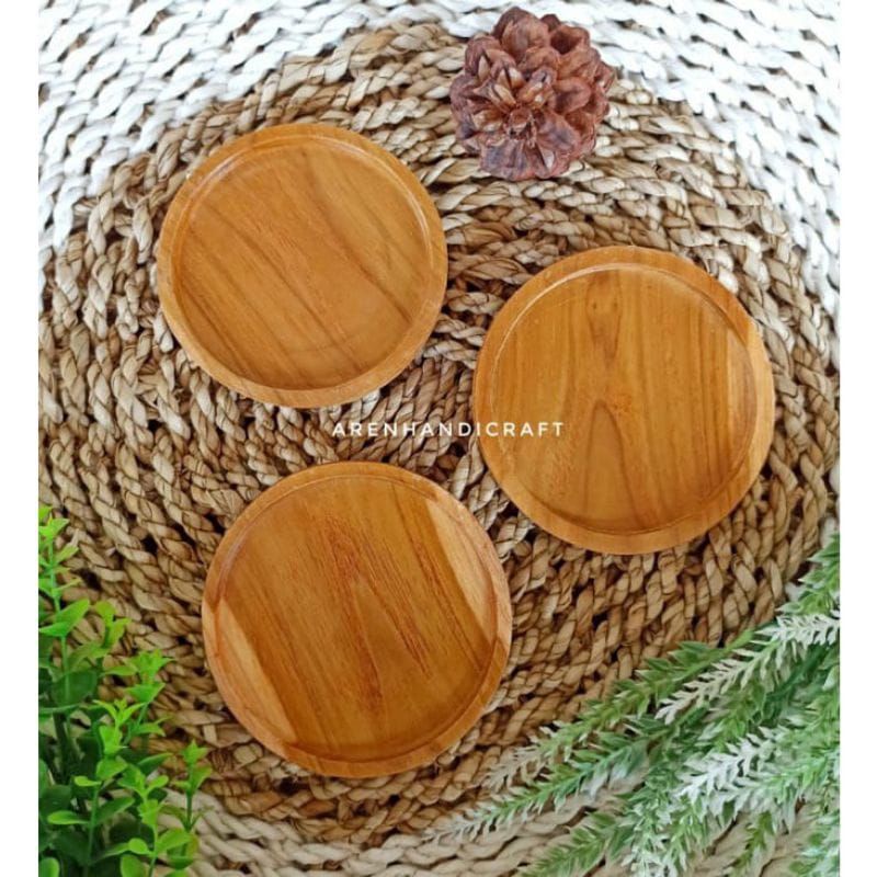 Jual Woden Coaster Tatakan Gelas Kayu Bulat 9 Cm Alas Gelas Kayu Cangkir Kayu Tatakan Piring 2257