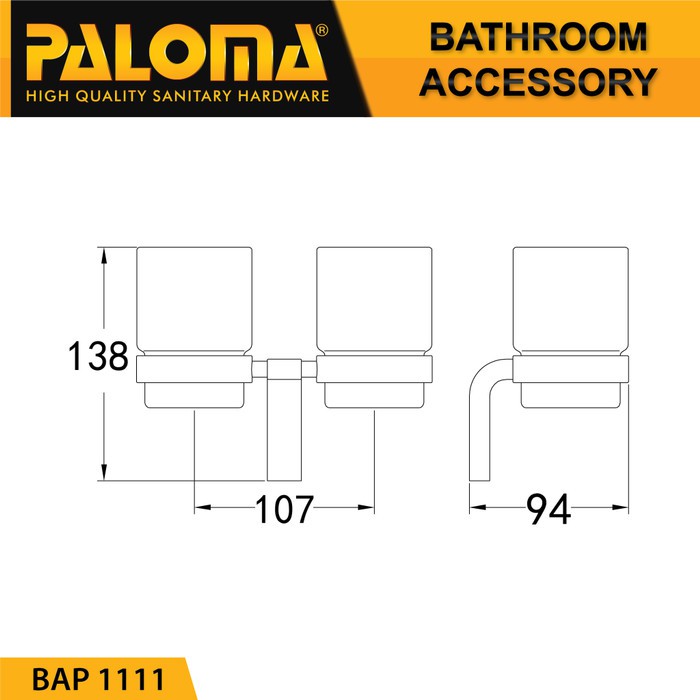 PALOMA BAP 1111 Tempat Gelas Sikat Gigi Kumur Rak Tumbler Holder Mandi