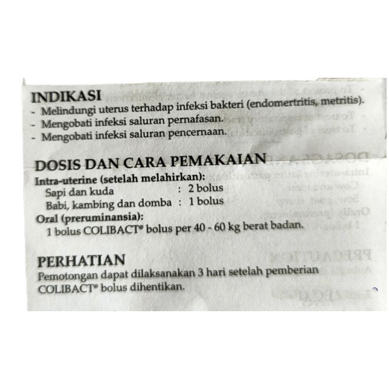 COLIBACT BOLUS 1 bolus