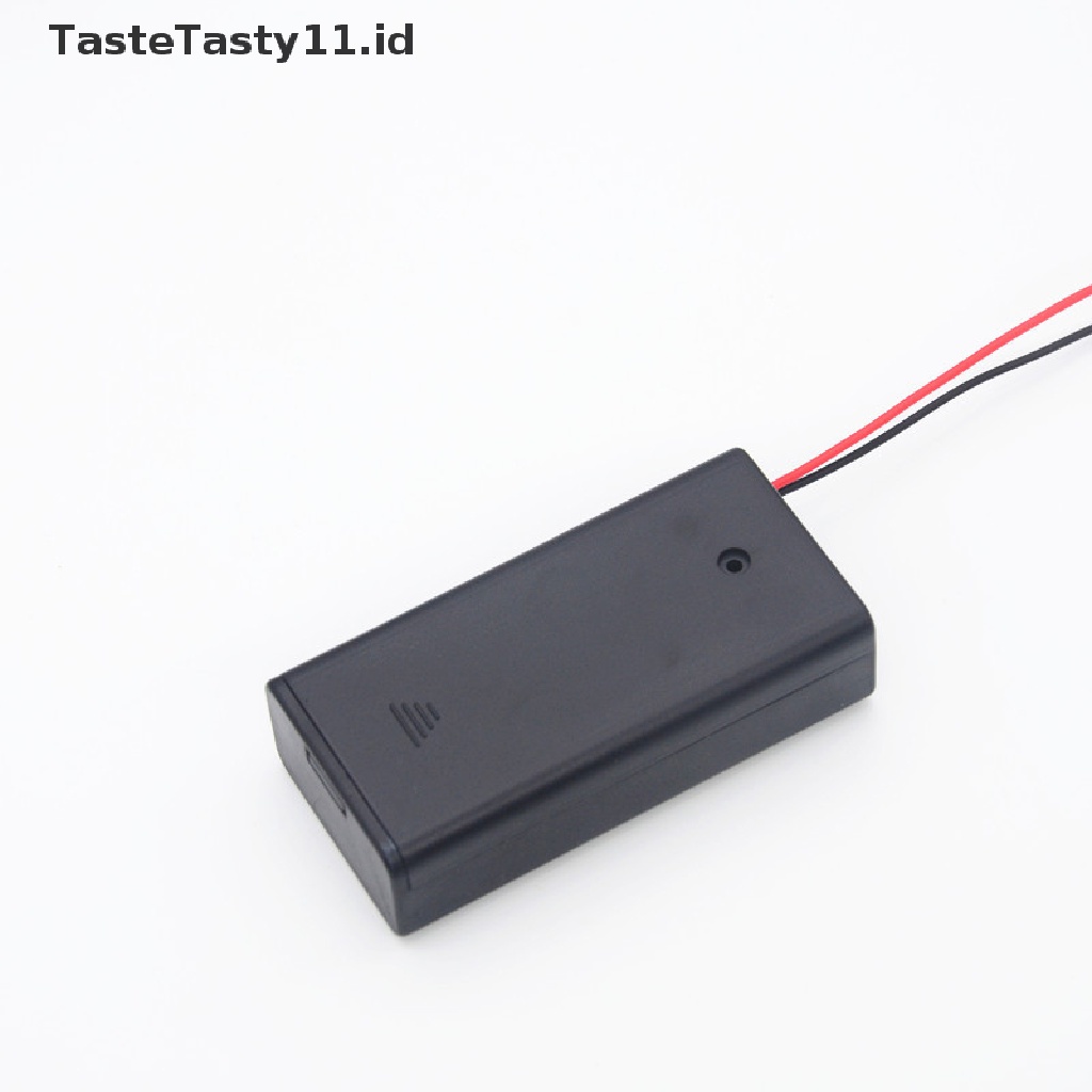 Tastetasty Kotak Holder 2 Slot Baterai AA 2xAA Dengan Saklar