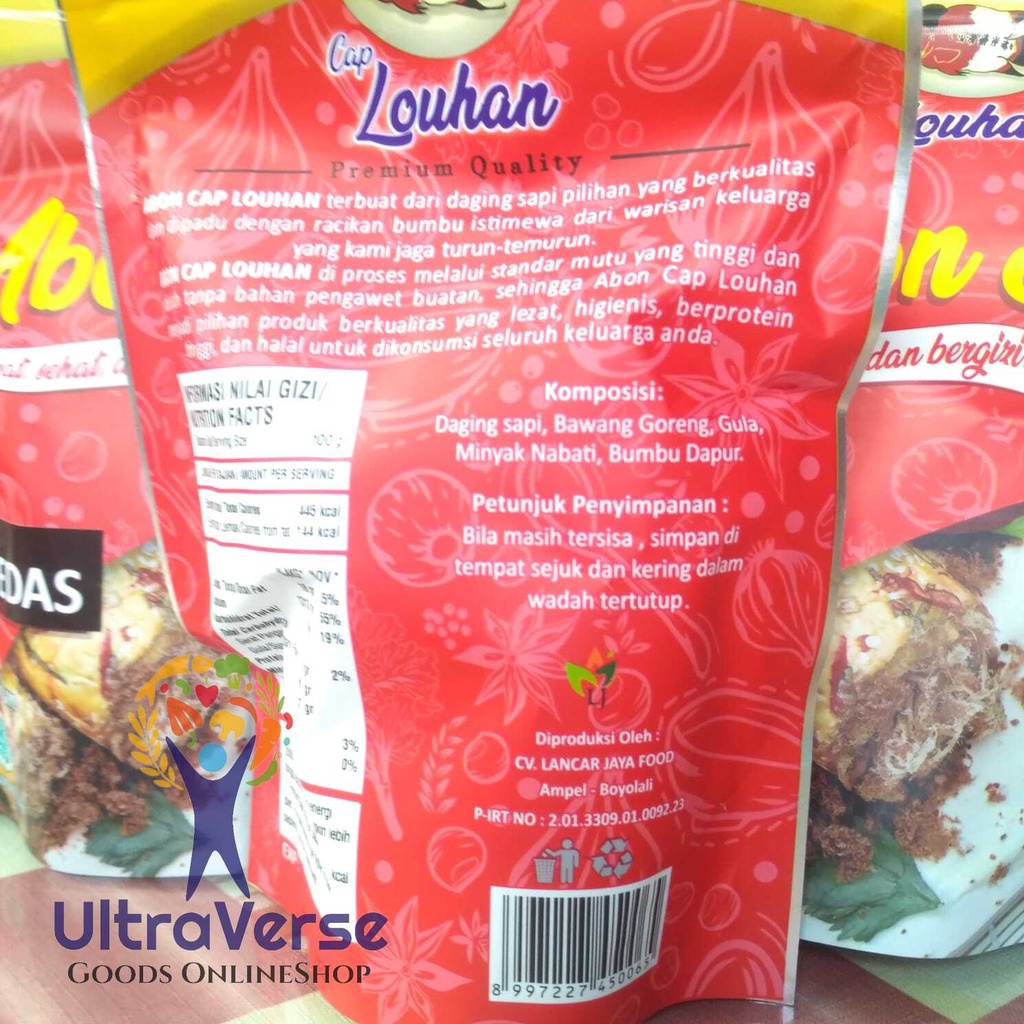 

wiw Abon Sapi cap Louhan 100 gr HALAL Premium Enak