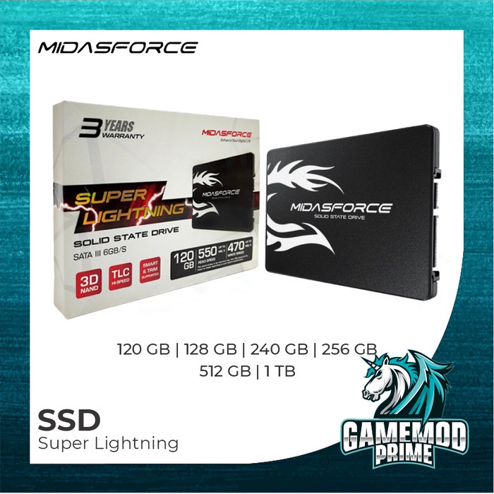 SSD MIDASFORCE SATA III Super Lightning 120 128 240 256 512 GB 1 TB