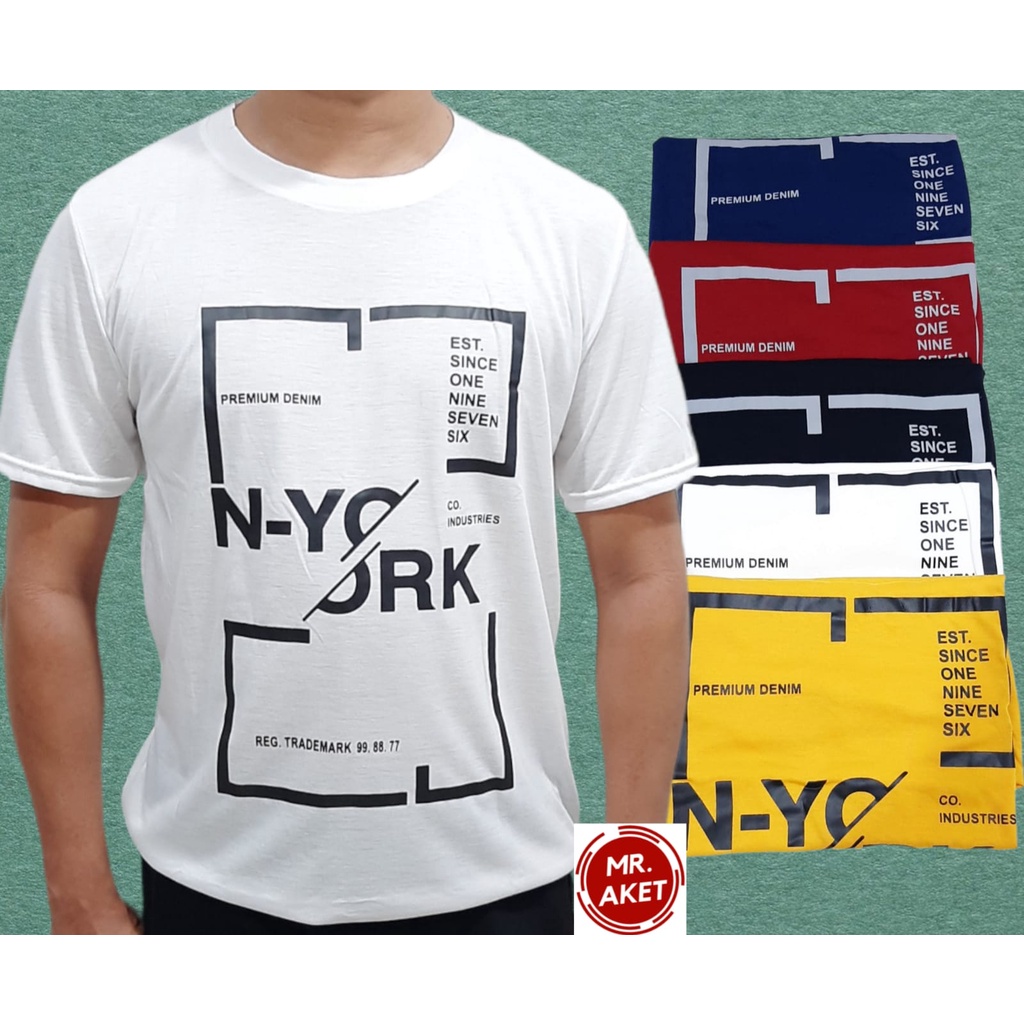 PROMO!!Kaos oblong pria lengan pendek terbaru motif distro bahan adem ukuran dewasa L.XL