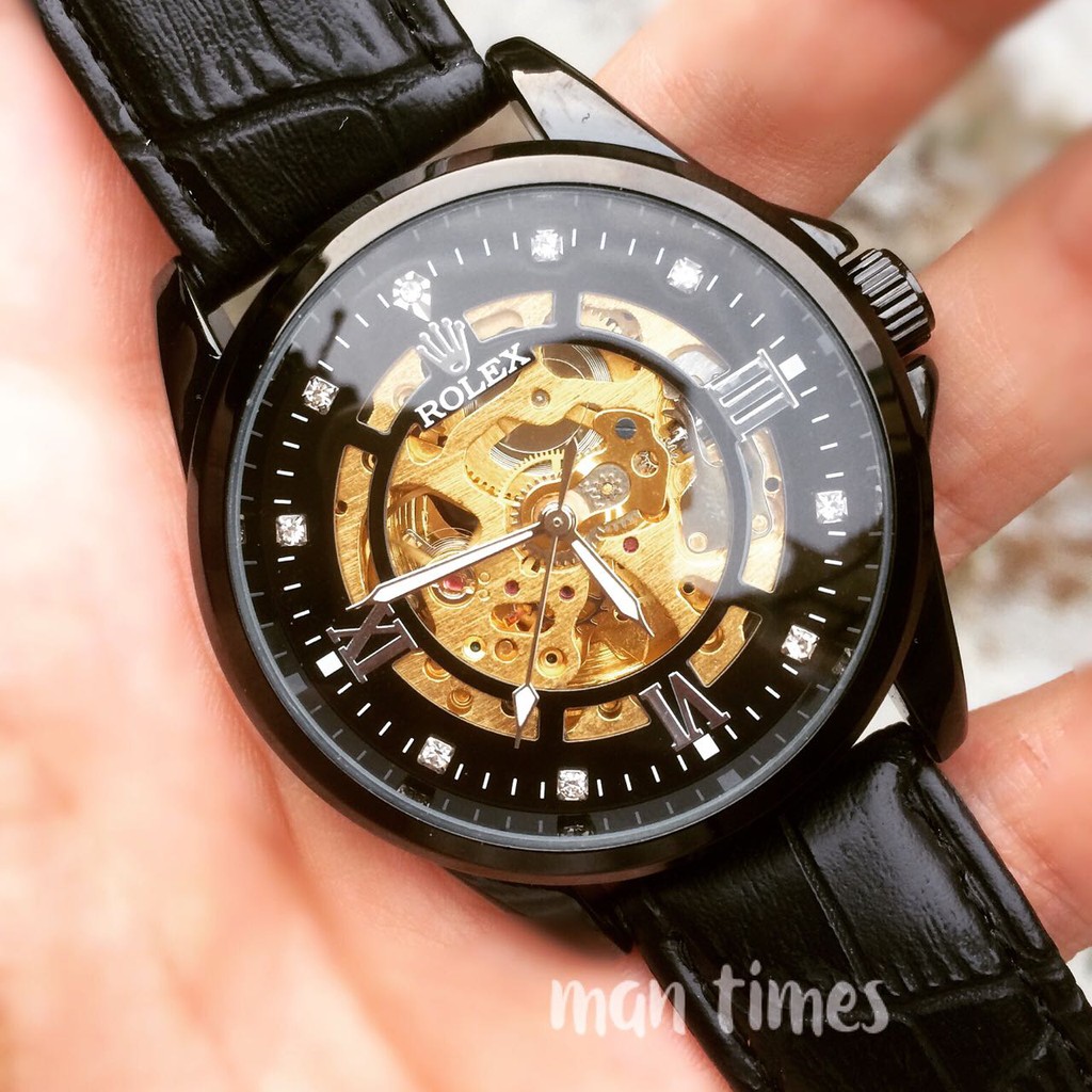 jam tangan pria ROLEX AUTO KULIT RX771