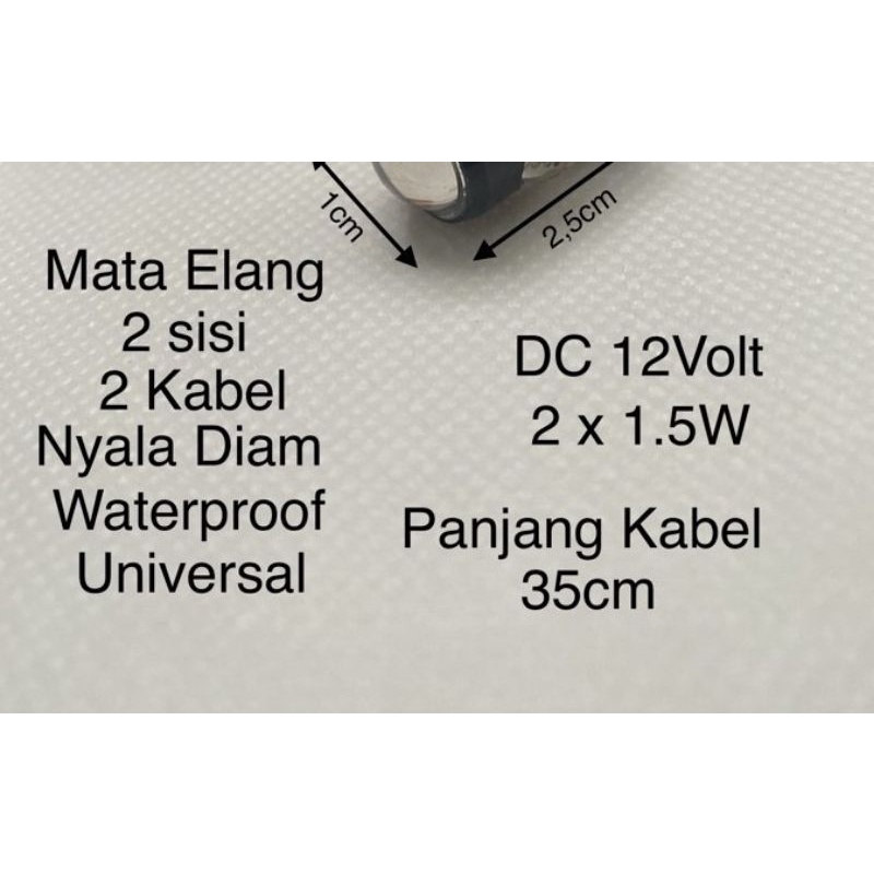 1 Set Lampu Led Mata Elang 2 Sisi Nyala Diam 12 Volt Waterproof Eagle Eyes Universal