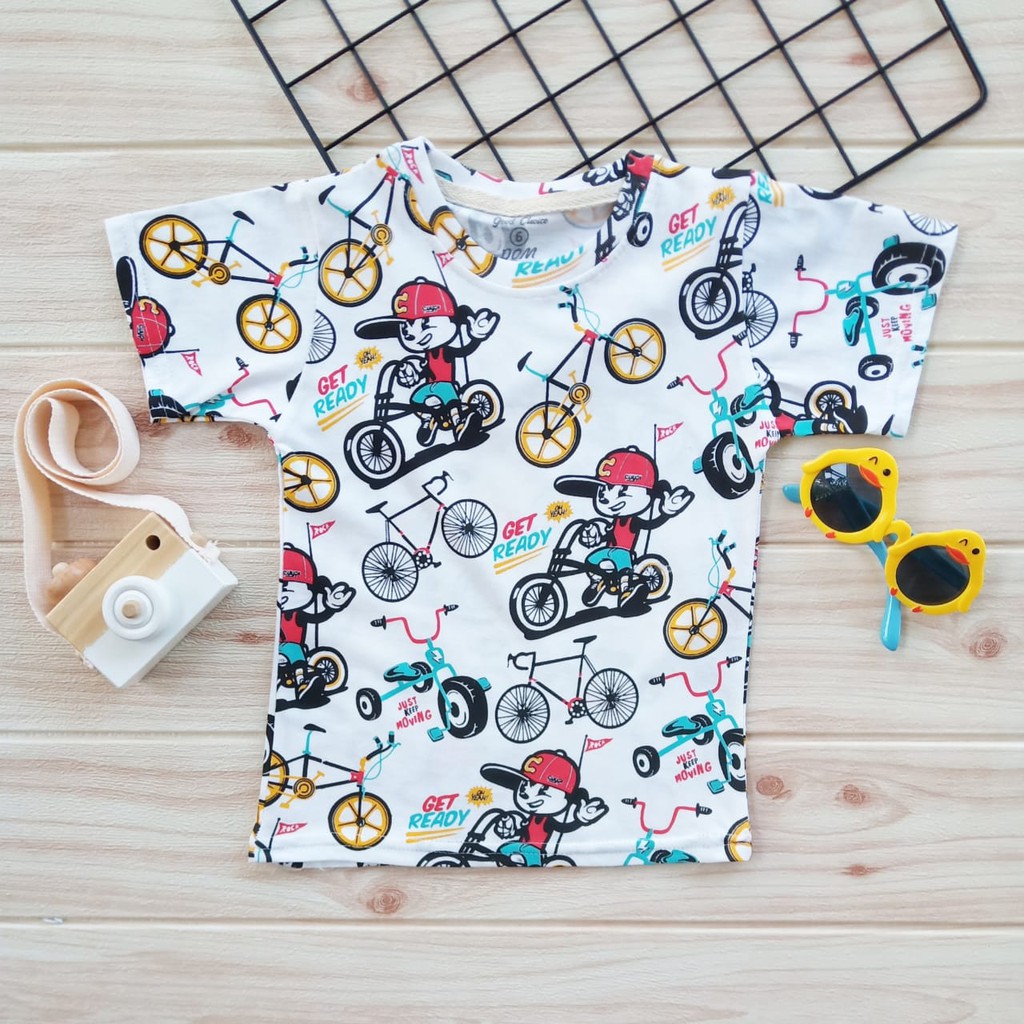 KOAS ANAK  PRINTED  TEE BAJU ANAK FULL PRINT  BIKERS by 