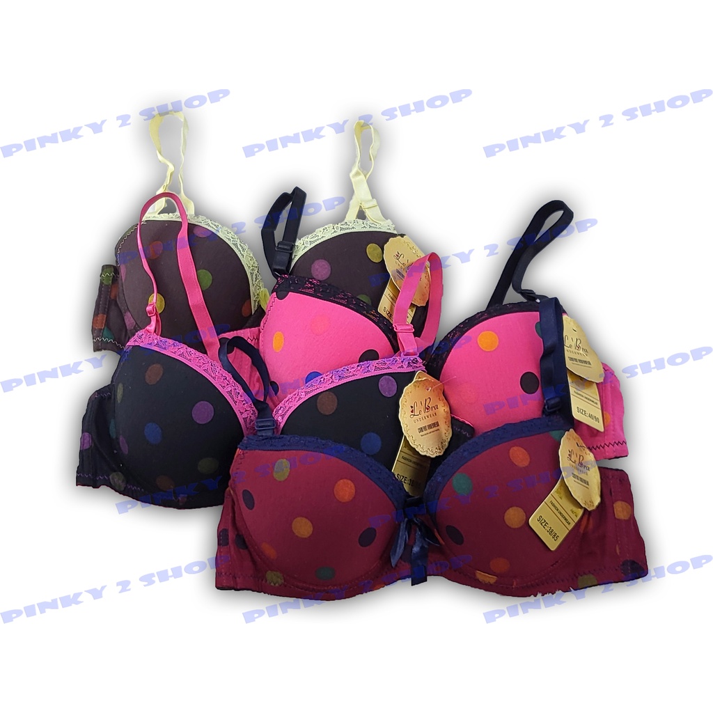 SETELAN BRA DAN CELANA DALAM MOTIF POLKADOT SIZE 34- 40