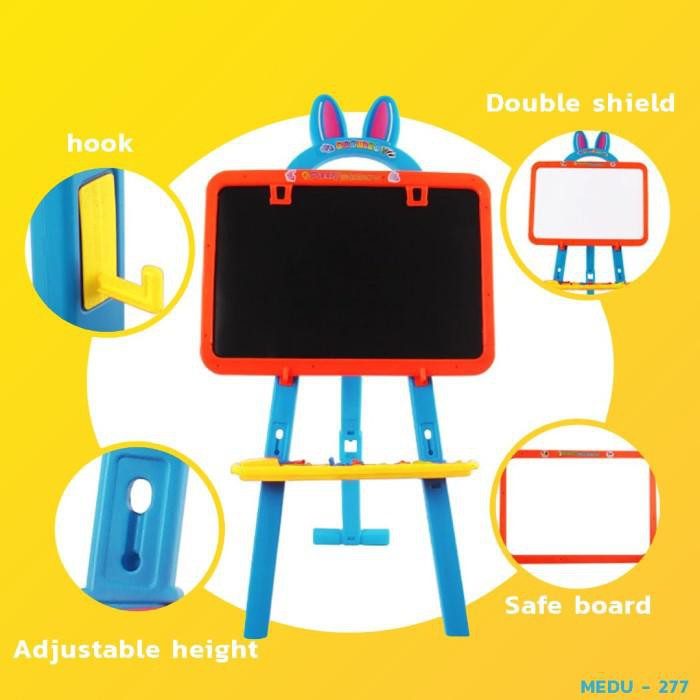 Mainan Anak Learning Easel 3In1 Papan Tulis Magnet Black White Board new