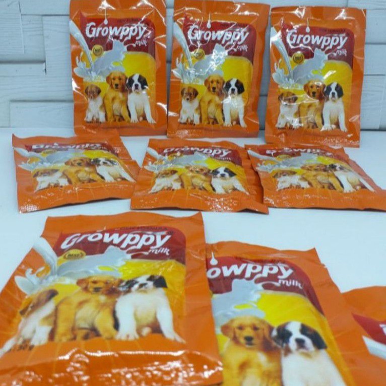 (10box = 100sachet) susu anjing growppy - growppy dog milk 10 dus