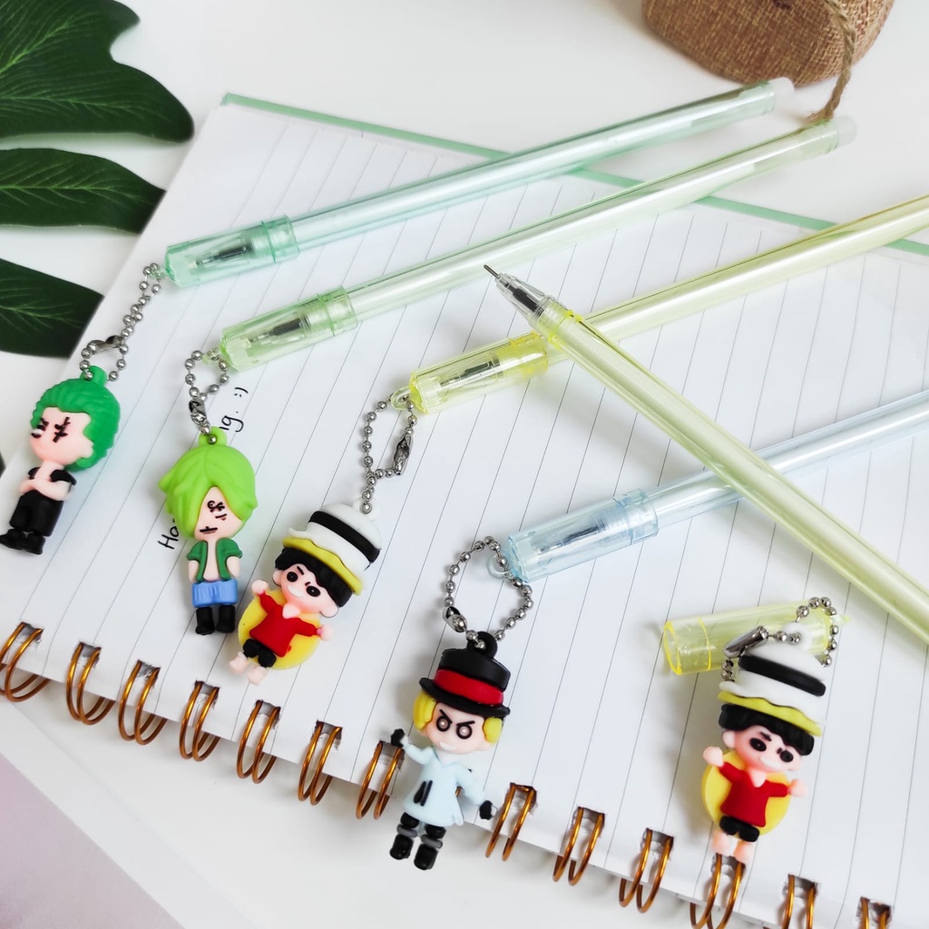 PULPEN GANTUNGAN ONE PIECE BOLPEN ANIME ALAT TULIS BOLPOIN UNIK IMUT PEN GEL KARAKTER PENA UNIK LUCU MURAH