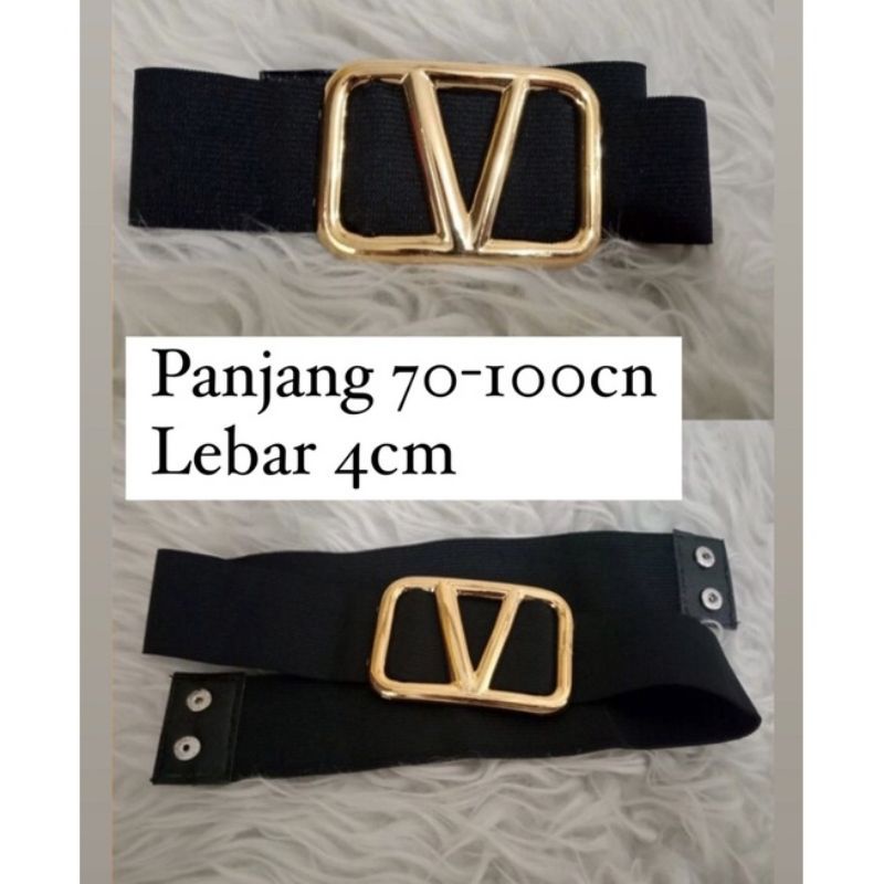 BELT V / BELT H  BELT DIORS KEPALA EMAS / IKAT PINGGANG WANITA ELASTIS FASHION