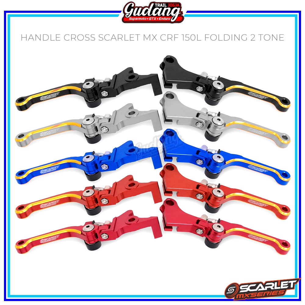 Handle SCARLET MX Cross 2 Tone Trail CRF 150L WR 155 dan KLX 150/Bigfoot/Dtracker Folding Full CNC