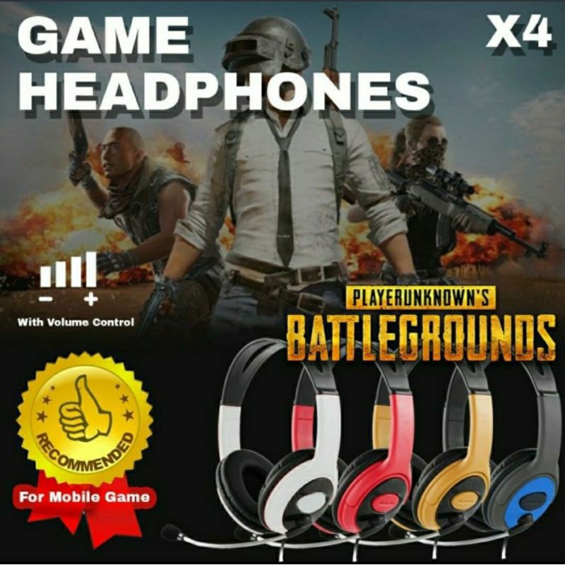 Headphone headset GAMING X4 pubG Mobile legend Volume for game mania