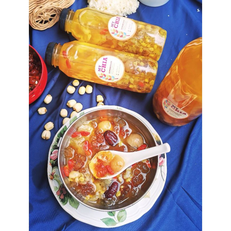

Peach Gum Dessert 1Liter Matang Ready to Eat Triple Collagen