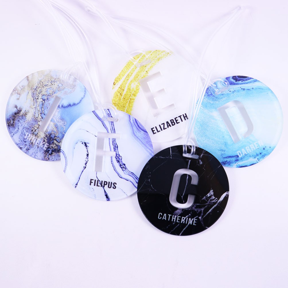 Round Bag Tag | Luggage Tag | Marble Custom