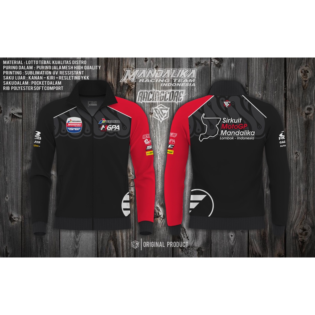 JAKET PRIA PERTAMINA MANDALIKA RACING TEAM MOTO GP KAOS MANDALIKA