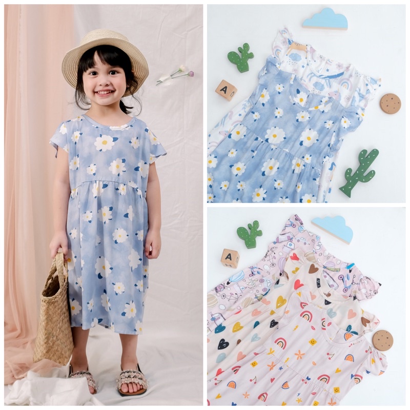 Daster Anak 5-12th Home Dress Anak Daster Anak Rayon Daster Remaja Baju Remaja