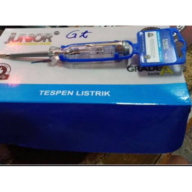 ELECTRIC TESPEN BIRU/ELECTRIC TASPEN/OBENG TESPEN/OBENG TASPEN LISTRIK/Obeng Tespen /Obeng Tespen / Obeng Test Pen JUNIOR Screwdriver Tespen AC 100-500 Voll