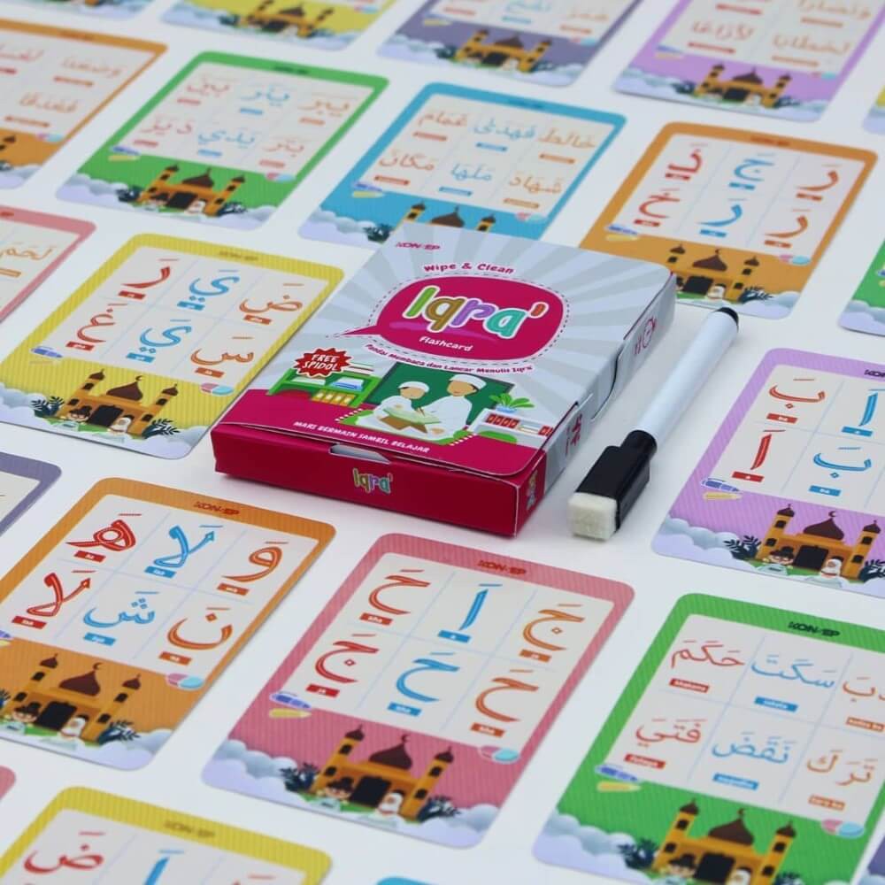 Flash Card Wipe &amp; Clean Iqra' - Kartu Edukasi Belajar Anak - Konsep Studio Original