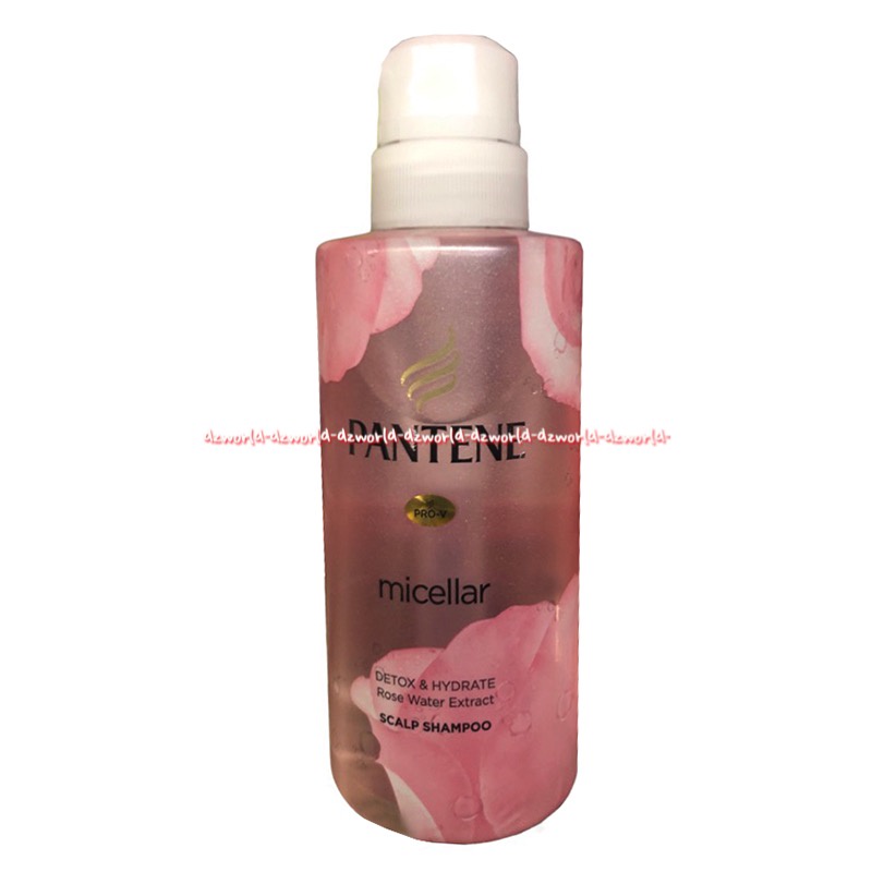 Pantene Micellar 300ml Scalp Shampoo Cleanse Hydrate Detox Purify Rose Water Extract Shampo Panten Wangi Bunga Mawar