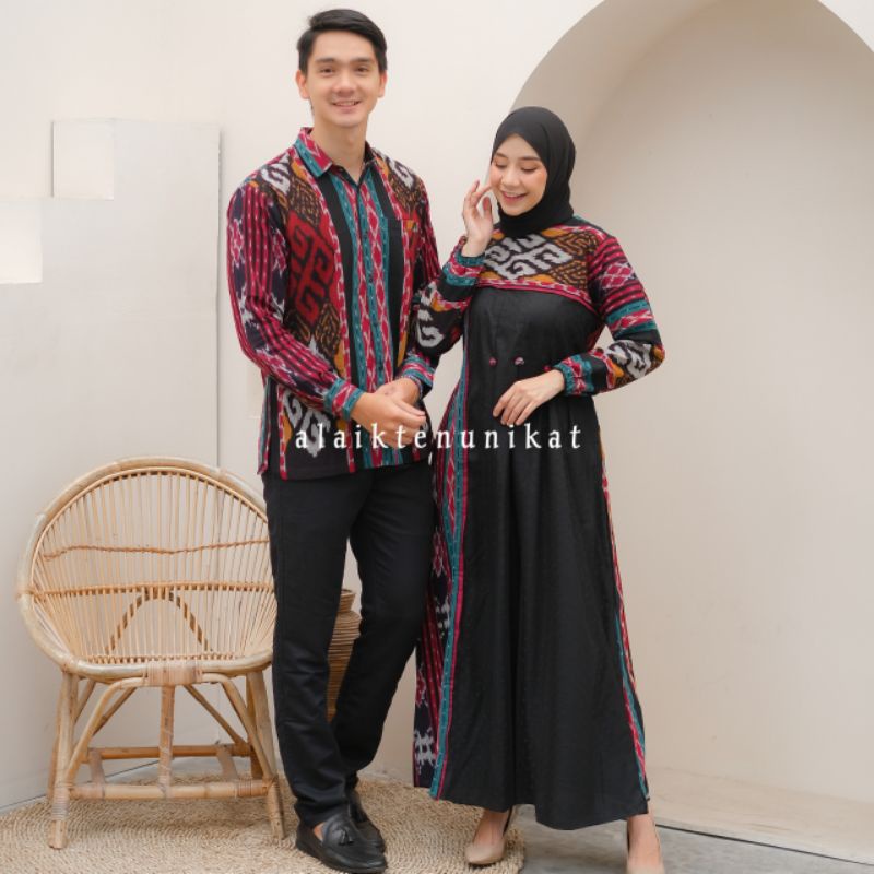 COUPLE BAJU TENUN SASMAYA 03 KEMEJA TENUN DAN GAMIS TENUN JEPARA