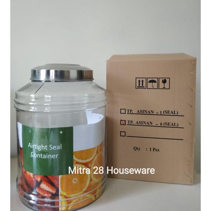 Toples | Toples Kaca Besar Kedap Udara Dlx Asinan 6 Ukuran 16 Liter Glass Jar