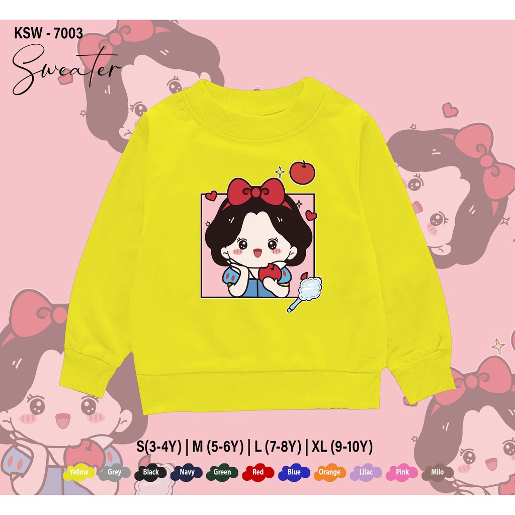 SWEATER ANAK -ANAK / BAJU  KIDS 1-10THN / BAHAN FLEECE PREMIUM ADEM / SNOW WHITE / UNISEX