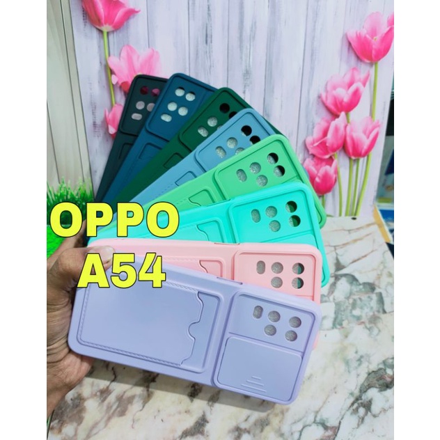 OPPO A54 CASING SOFT CASE BABY CASE MACARON  SLIDE KAMERA SLOT CARD PELINDUNG CAMERA  TERBARU