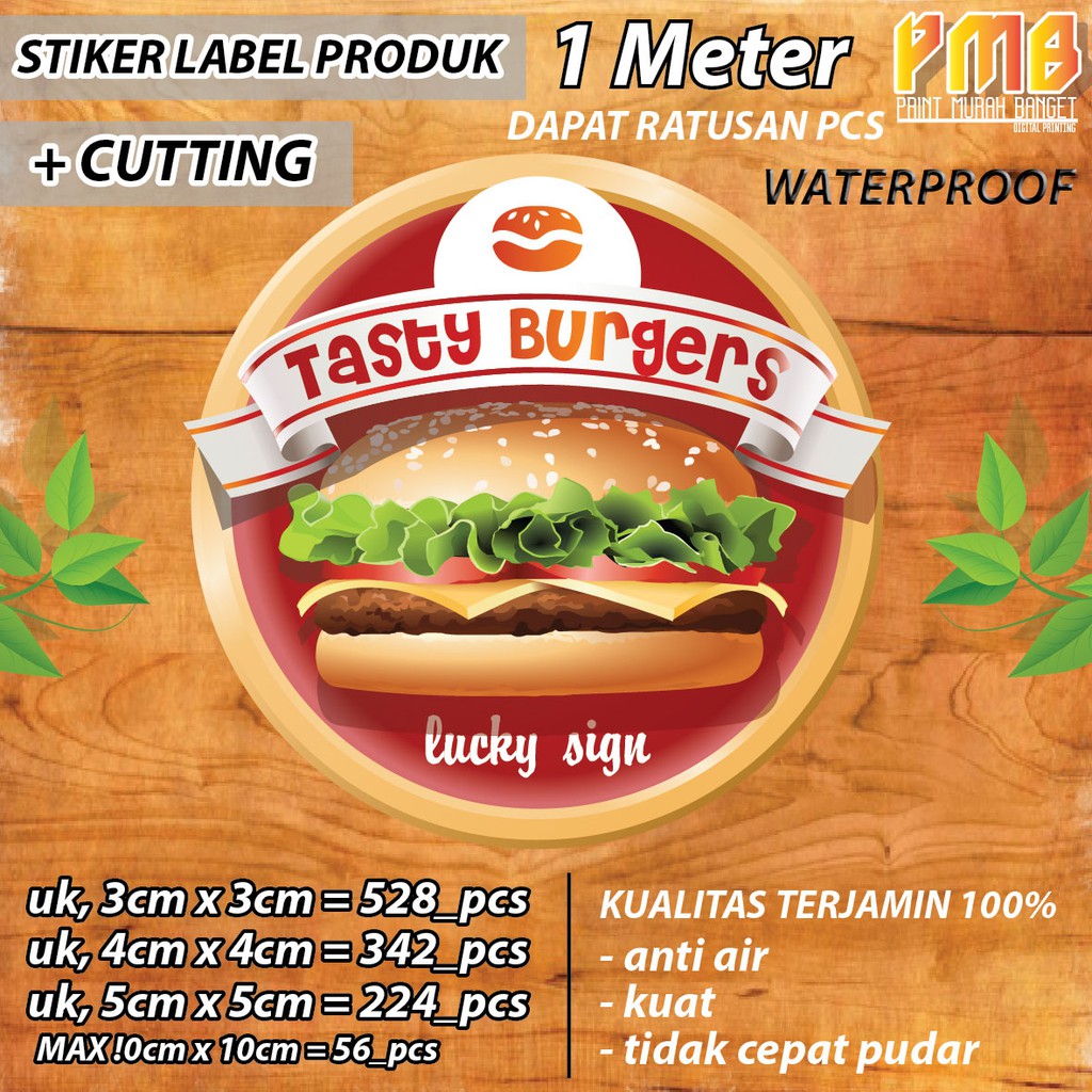 

Cetak stiker vinyil + cutting / label makanan / kemasan