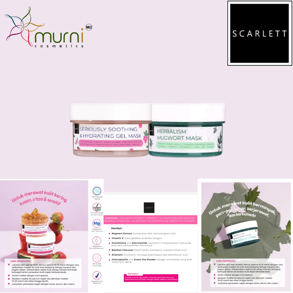 SCARLETT SERIOUSLY SOOTHING &amp; HYDRATING GEL | HERBALIMS MUGWORT MASK