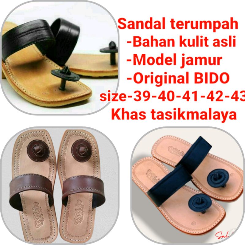 Sandal Kulit Tarumpah jepit jamur pria,sandal tradisional terumpah bido asli