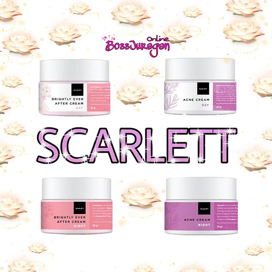 (BOSS) SCARLETT WHITENING CREAM ACNE &amp; BRIGHTLY ( Day / Night ) - Scarlett Cream Acne &amp; Brigtly (Day/Night)