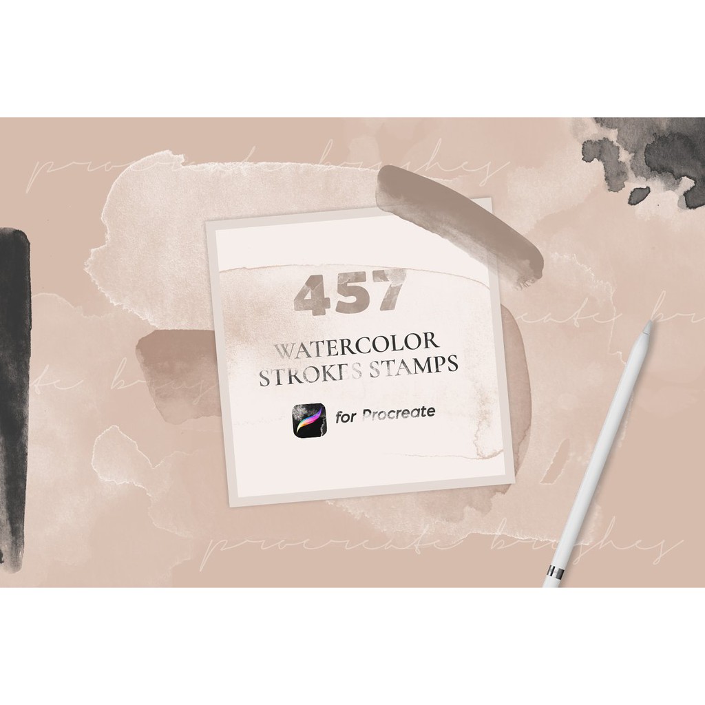 Procreate Brush - 457 Watercolor Stamps for Procreate Aesthetic Brush