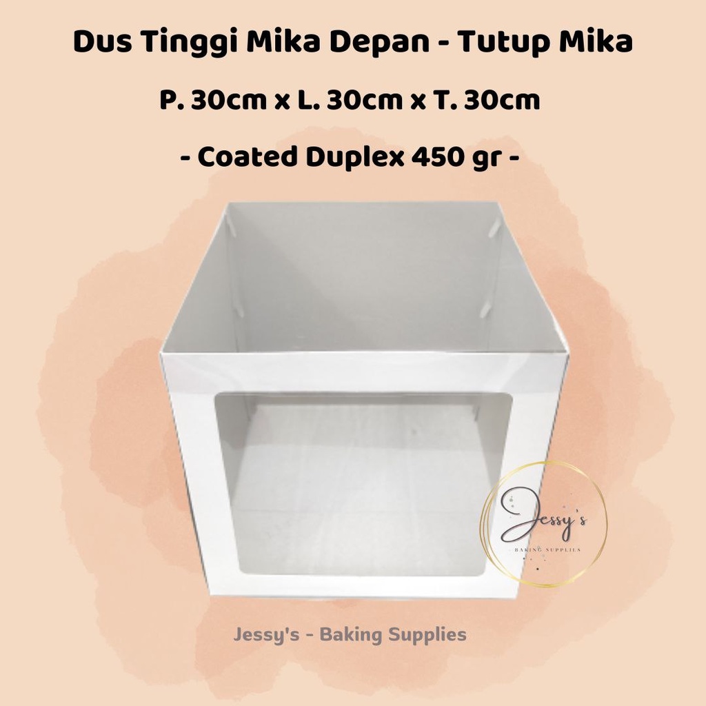 

Dus Box Kotak Kue Cake Tinggi Mika 30 x 30 x 30 Putih Polos