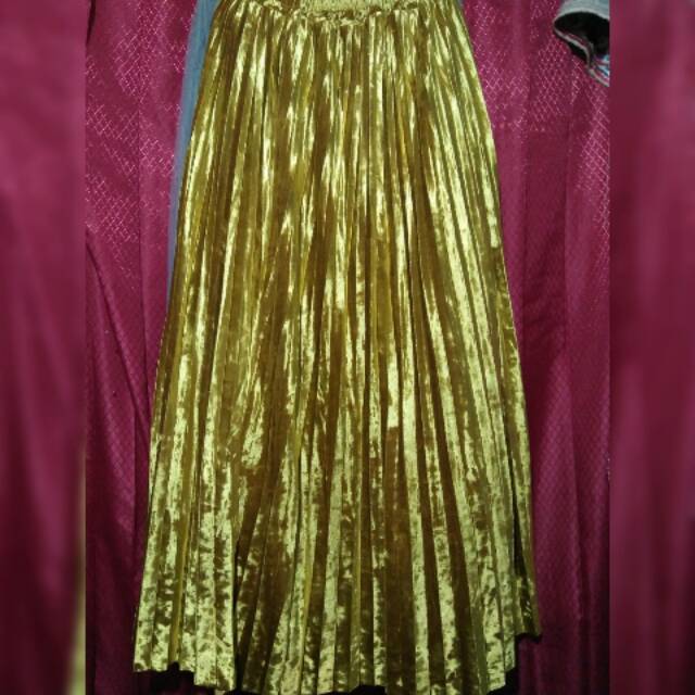 Rok plisket suede premium Gold