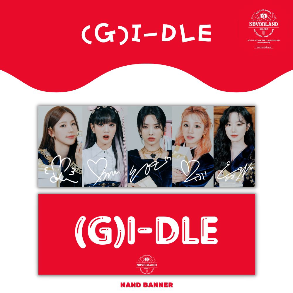 HAND BANNER (G)I-DLE NEVERLAND FANCLUBS 3rd UNOFFICIAL READY STOCK