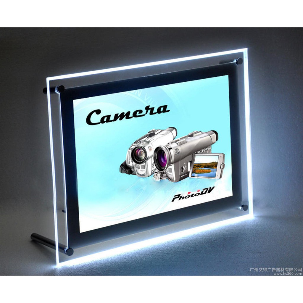 crystal frame led ukuran A3 40X30 CM