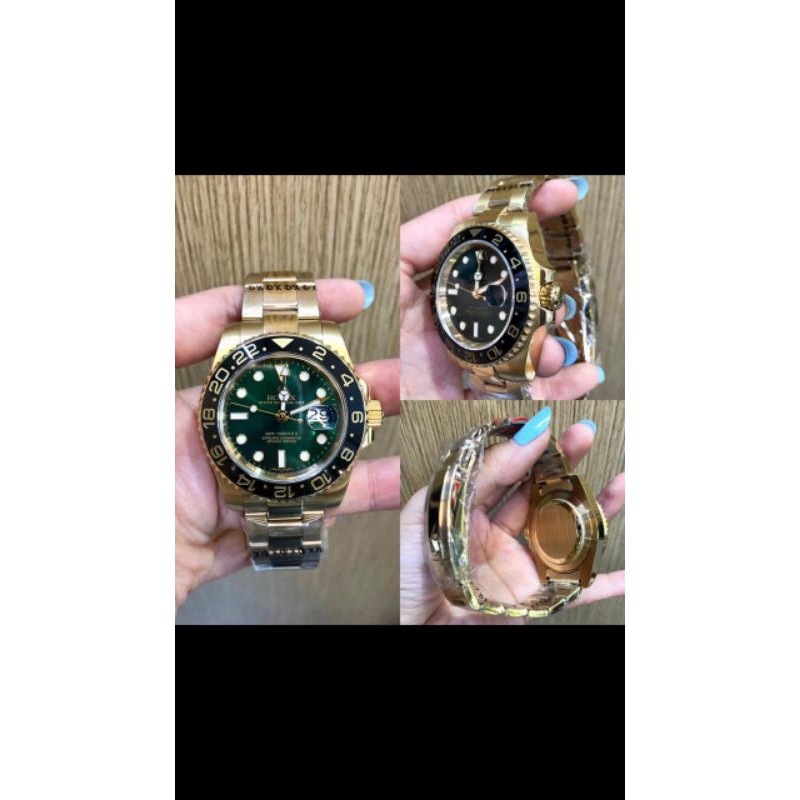 Jam Pria Yellow gold Rolex Submariner 40mm saffire automatic