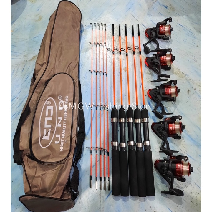 Set Joran Pancing Udang 5 Set 100 120 ( Bonus Tas )