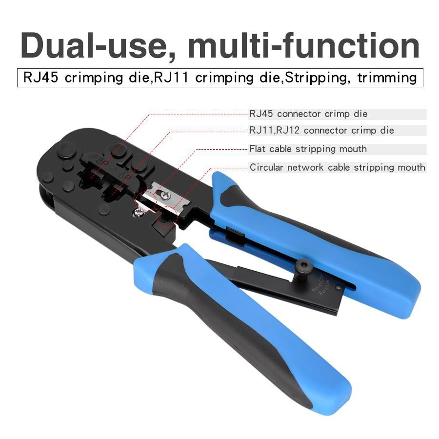 Crimping Tool Telecom RJ45 RJ11 RJ12 LAN Network Strip Cutter hand