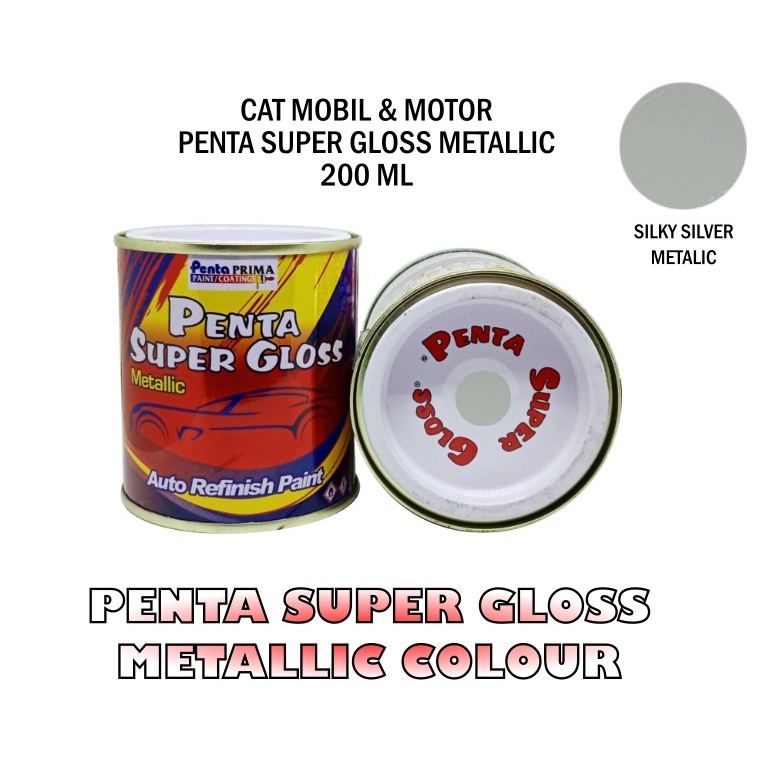 CAT PENTA SILKY SILVER 90192 200 gram - cat penta silver - cat penta super gloss silver - cat mobil silver - cat motor silver