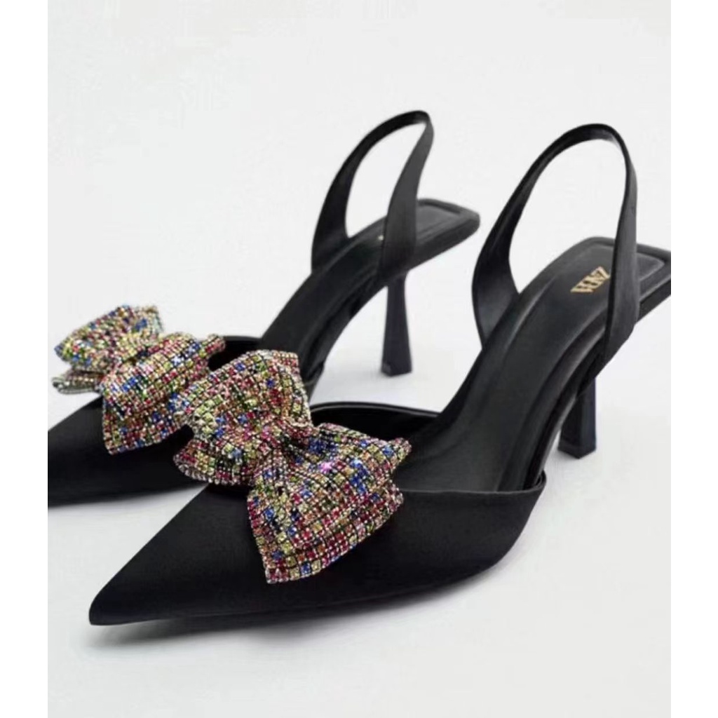 SANDAL HEELS WANITA IMPORT FASHION / ZARA 8632 HEELS RIBBON COLOURS