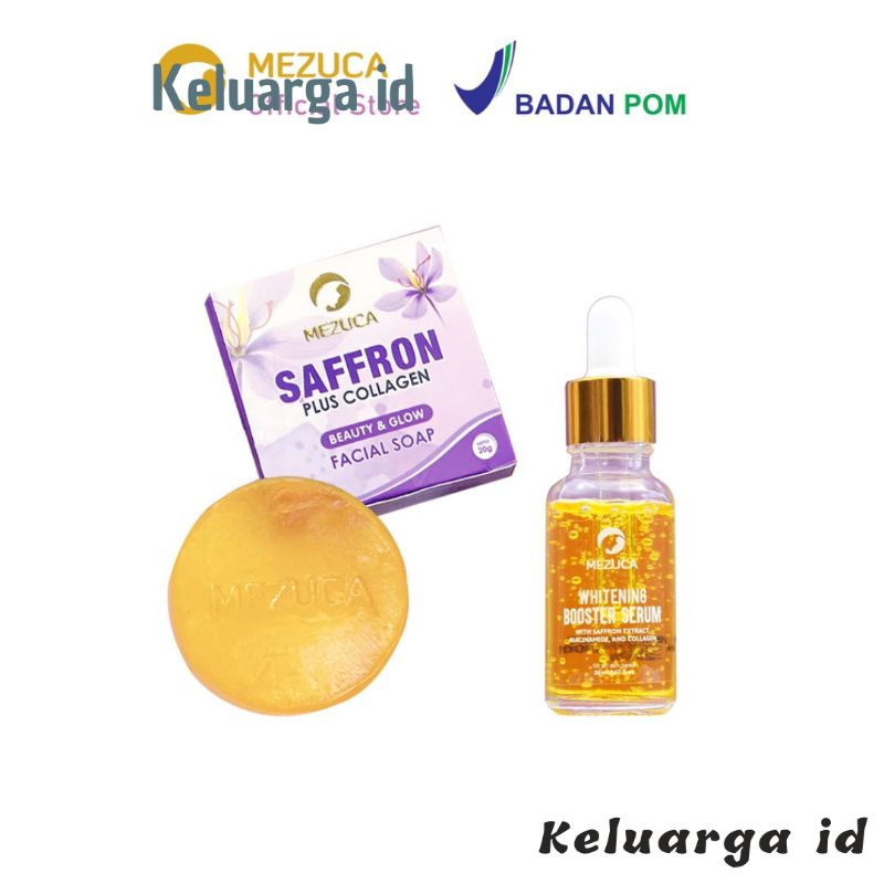 ❤ MEZUCA PAKET ❤ Kombo Hemat Facial Soap + Serum Saffron - Keluarga id