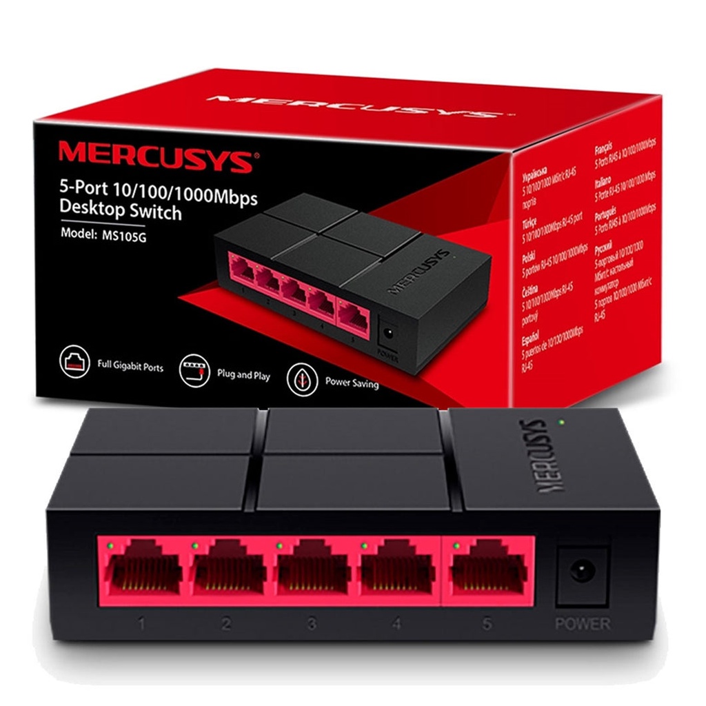 Mercusys MS105G Desktop Switch 5-Port 10/100/1000 Mbps HUB Switch