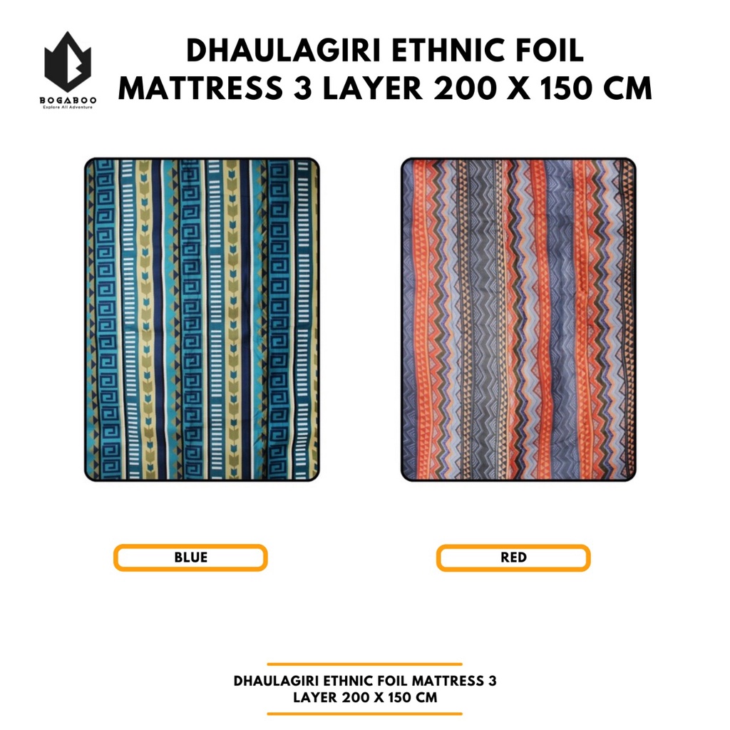Matras Dhaulagiri Ethnic Foil Mattress 3 layer Ukuran  200 X 150 cm Matras Allumunium Foil Alas
