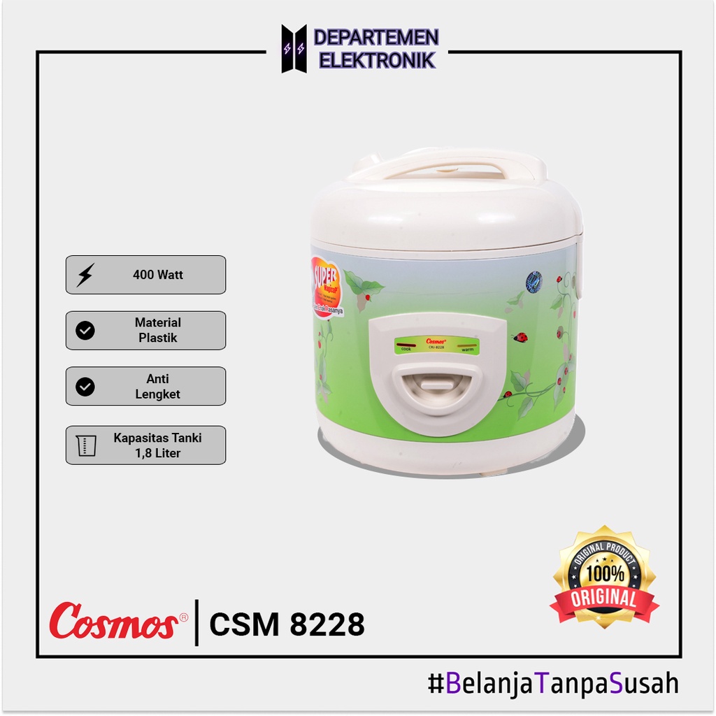 Cosmos CRJ 8228 – Magic Com / Rice Cooker 1.8 Liter MURAH BANGET / GARANSI RESMI