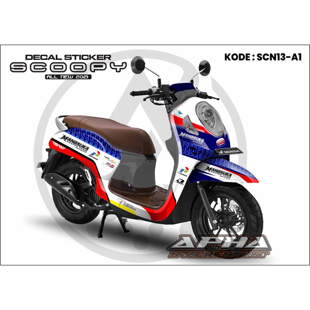 STIKER STICKER DECAL MOTOR CUSTOM VARIASI SCOOPY NEW 2021 RACING TEAM MANDALIKA MURAH KEREN TERBARU 